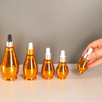 Profumo di olio essenziale cosmetico bottiglie di contagocce siero d&#39;oro